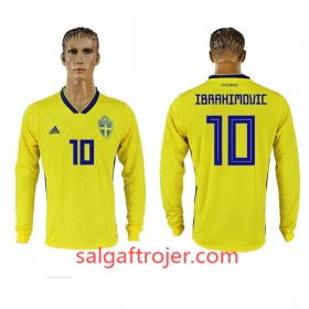 Sverige Fodboldtrøjer Ibrahimovic 10 Hjemmebanesæt VM 2018 Langærmet